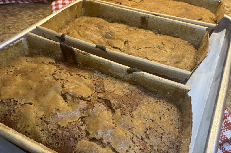 Gluten-free brown butter banana bread with a crispy sugar top