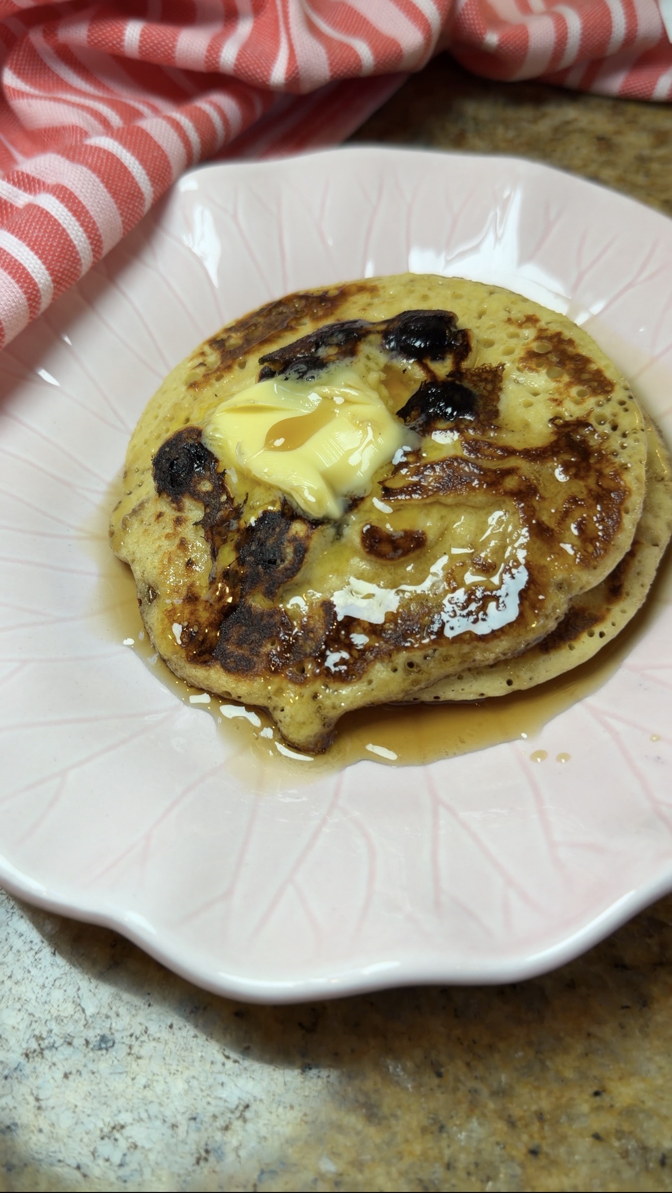 Stack of gluten-free protein pancakes
