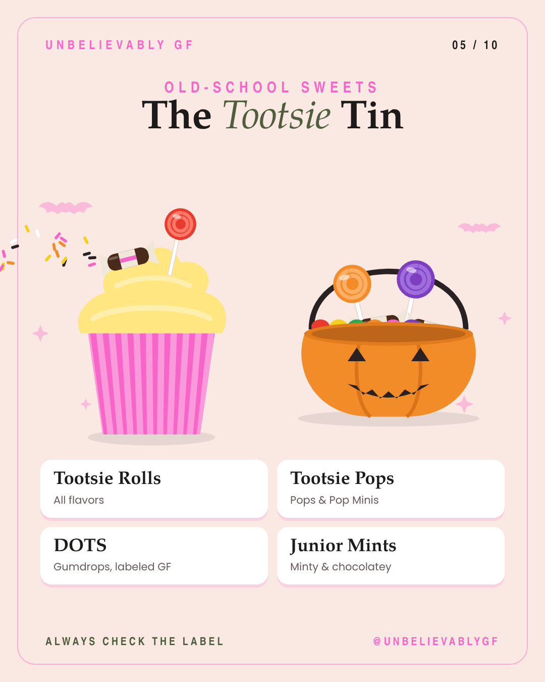 Gluten-free Tootsie Rolls, Tootsie Pops, DOTS and Junior Mints