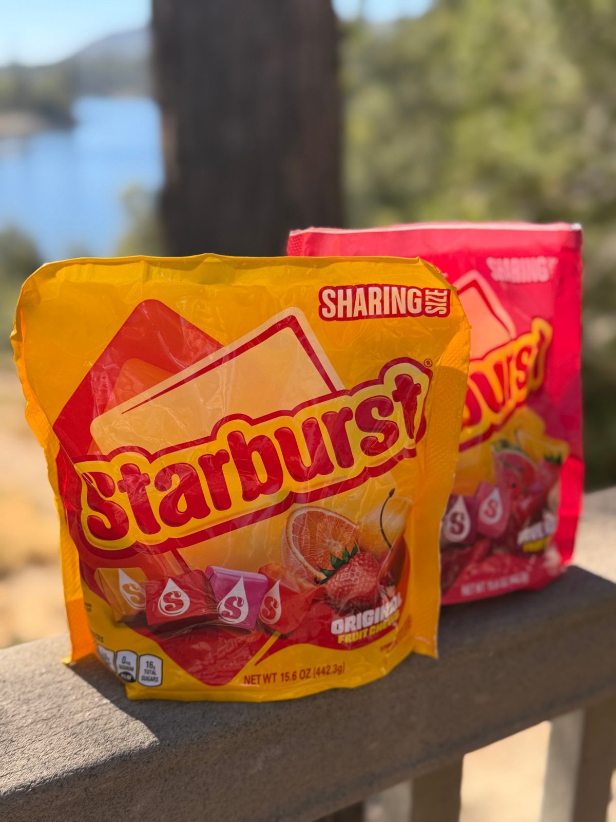 Starburst Original Fruit Chews and FaveREDs bags, gluten-free candy